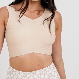 Coral Reef Swim Suit Top Odyssey Women’s Medium Tan Tankini Reversible